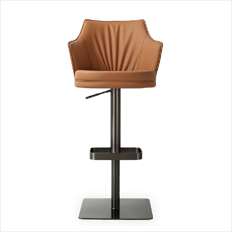 Manta Barstool - Sandy Brown w/ Gun Metal