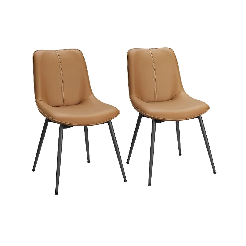 Set of 2 Upholstered Leather Dining Chairs