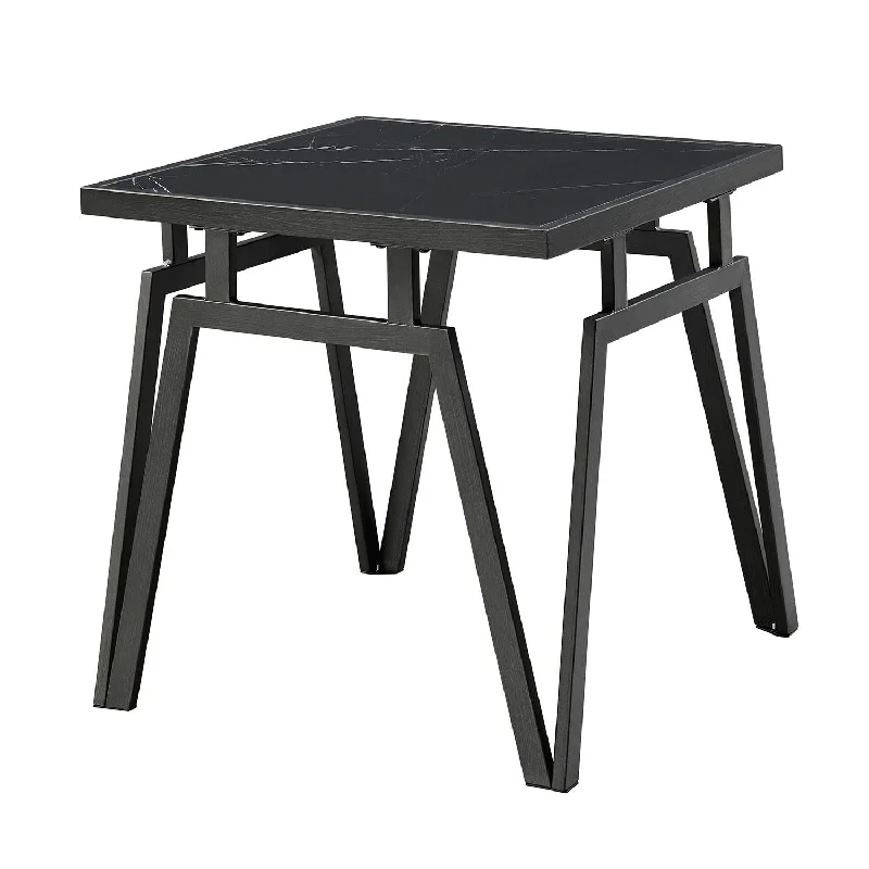 Desta End Table - Black Sintered Stone