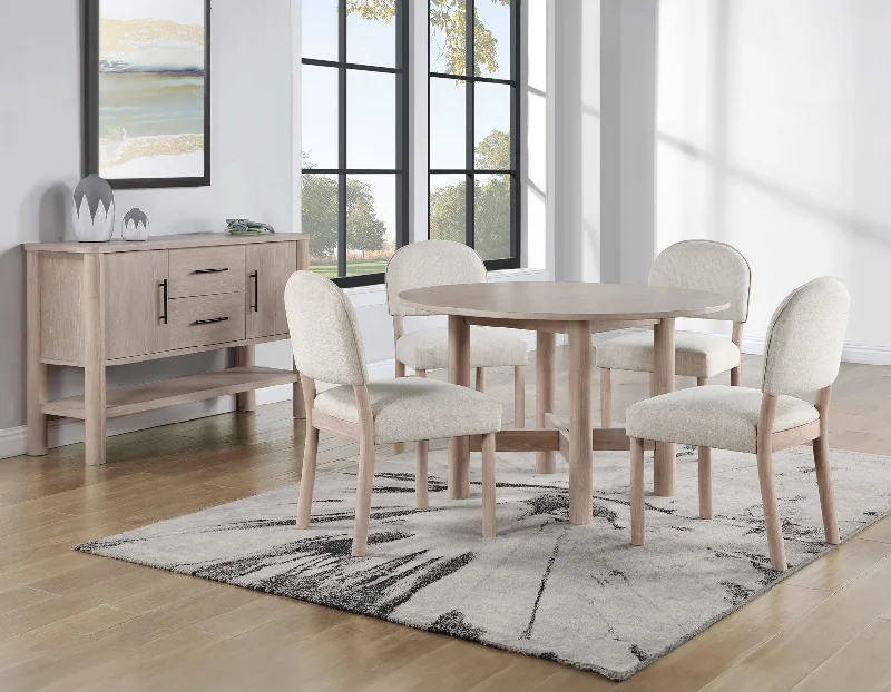 Gabby 5-Piece 48-inch Round Dining Set(Table & 4 Side Chairs)