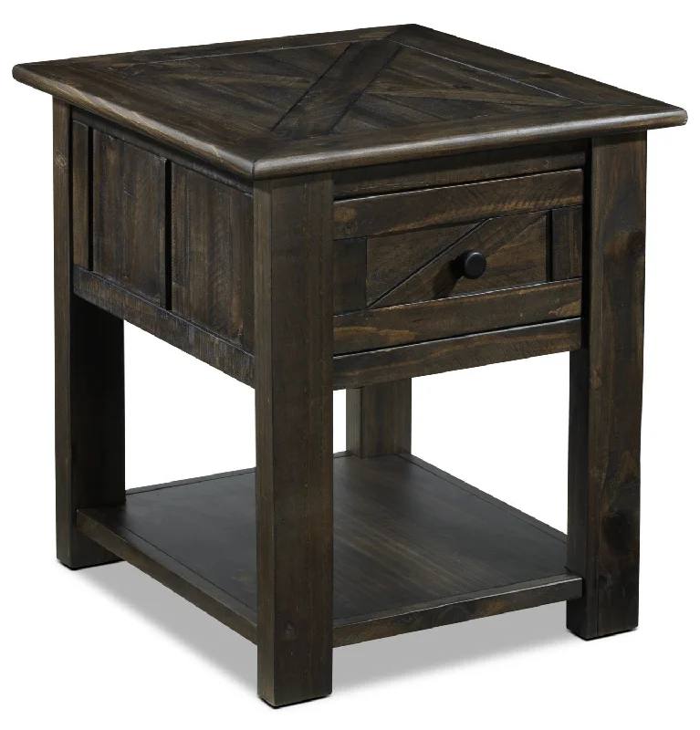 Gable 23" End Table - Weathered Charcoal