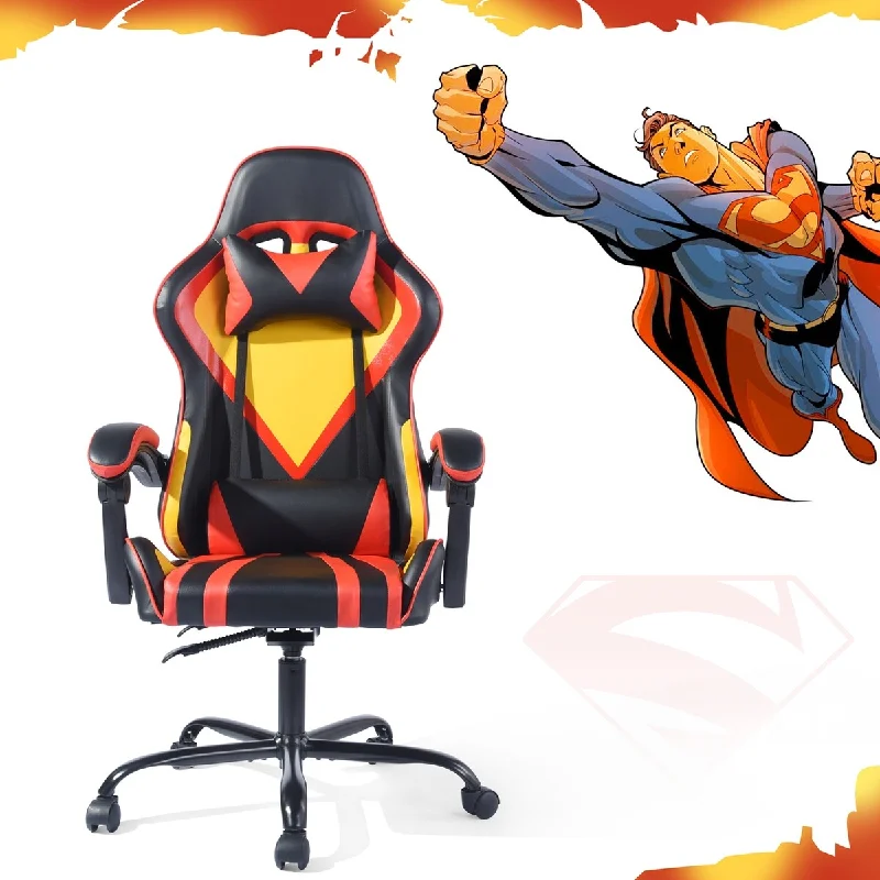 Gaming Office High Back Computer Ergonomic 180 Degrees Adjustable Swivel Task Chair with Headrest and Lumbar Support