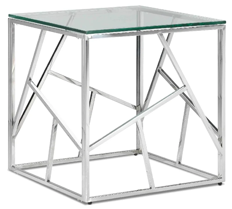 Lexie 21" End Table - Stainless Steel