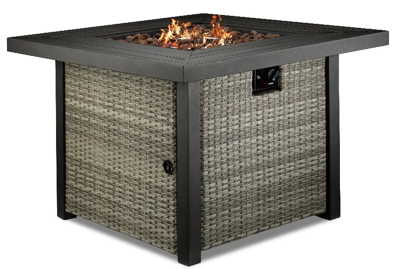 Melville One - Outdoor Square Fire Table - Grey