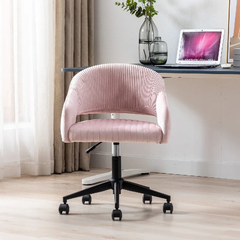 Modern Office Task Chair Wheels, Chair with Arms Adjustable, Computer Chair with Black Base, Smooth-Rolling Casters