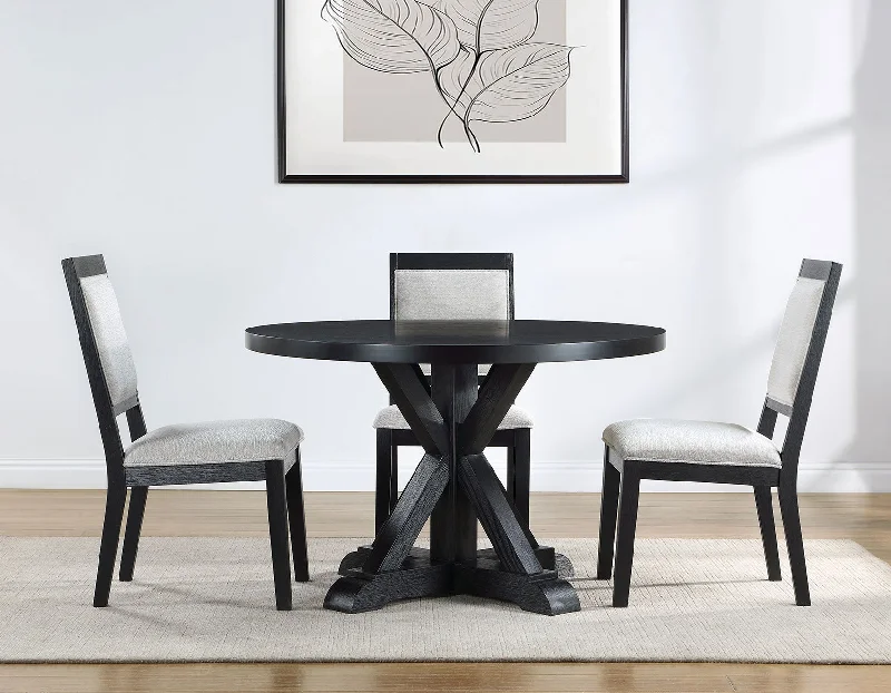 Molly 5-Piece 48-inch Round Dining Set(Table & 4 Side Chairs)