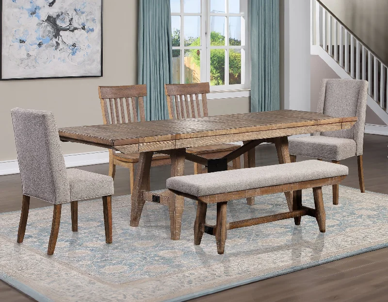 Riverdale 6-Piece Dining Set(Dining Table, 2 Arm Chairs, 2 Side Chairs and Bench)