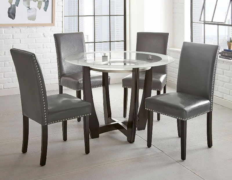 Verano 5-Piece 45-inch Round Dining Set(Table & 4 Side Chairs)