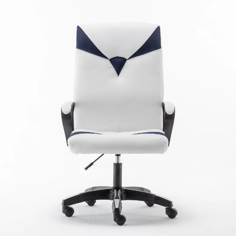 White+Navy High Backrest Adjustable Office Swivel Chair