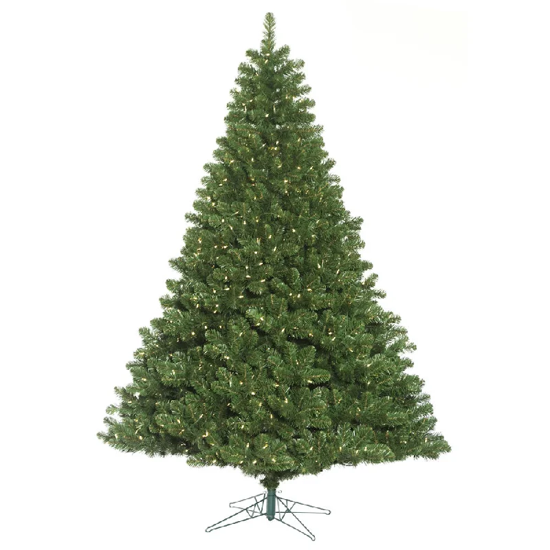 6.5' Oregon Fir Artificial Christmas Tree Wide Angle Single Mold Warm White LED