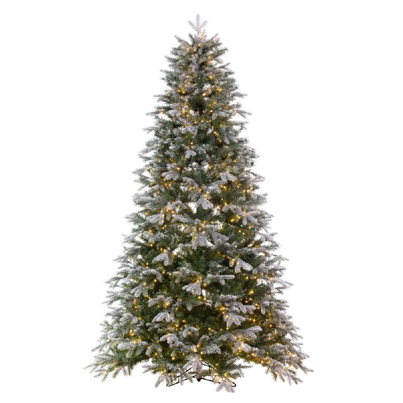 6.5' x 50" Frosted Douglas Fir Artificial Christmas Tree with Warm White LED