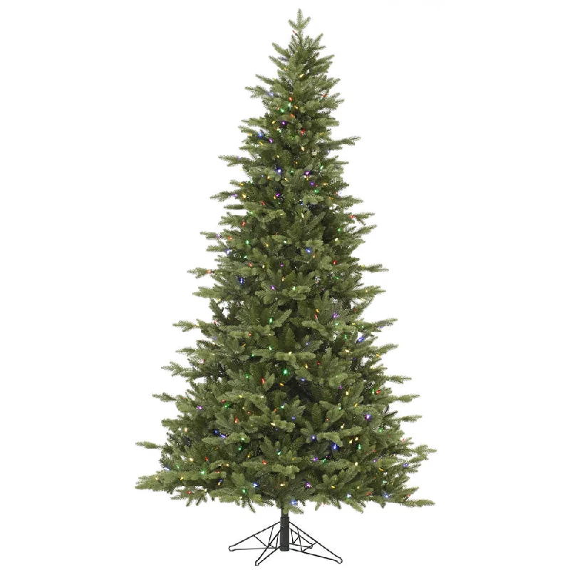 7.5' Fresh Balsam Fir Artificial Christmas Tree Colored Dura-Lit LED Lights