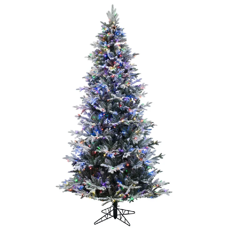 7.5'x48" Artificial Xmas Tree Colored Dura-Lit LED Mini Light 2180 PE/PVC Tips