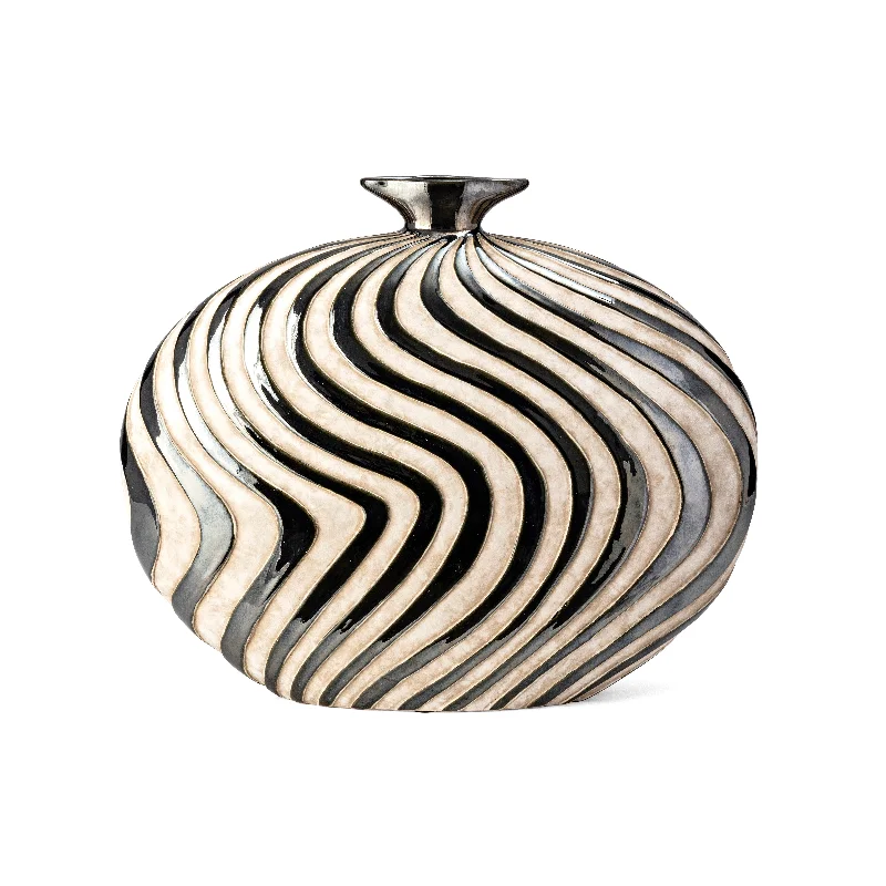 IMAX Worldwide Home Leza Small Swirl Earthenware Vase