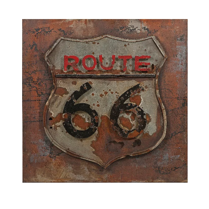 Imax Worldwide Home Route 66 Dimensional Metal Art