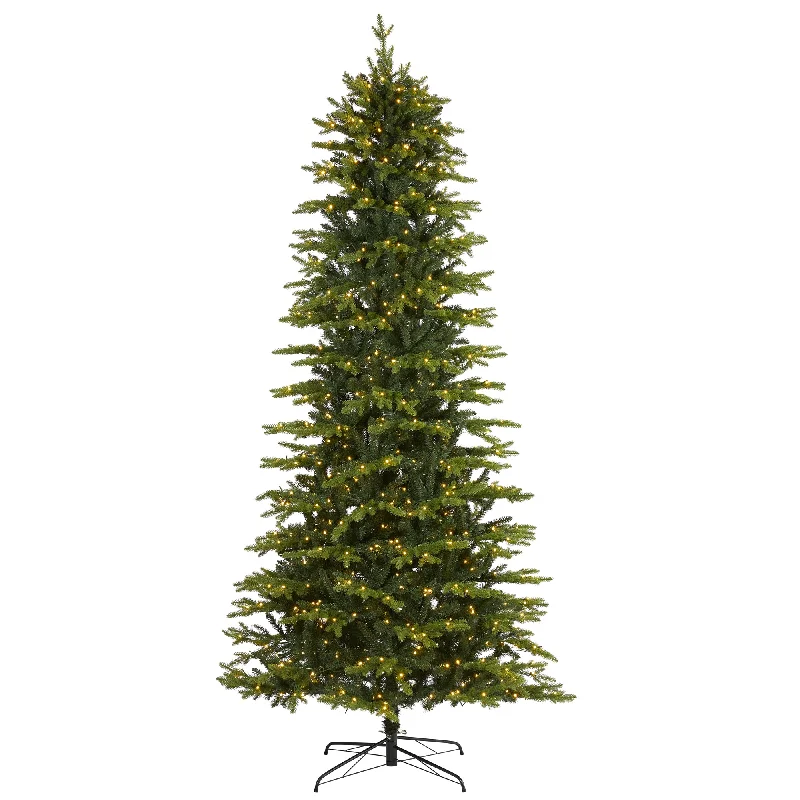 Nearly Natural 9` Belgium Fir ``Natural Look`` Artificial Christmas Tree with 800 Clear LED Lights