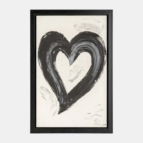 Sagebrook Home 70246 32"X47", Hand Painted Black Heart