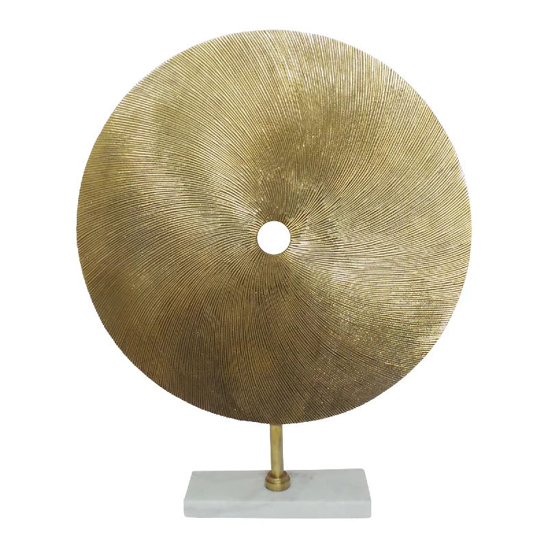 Sagebrook Home Metal 24`` Swirly Disc W/ Stand, Gold