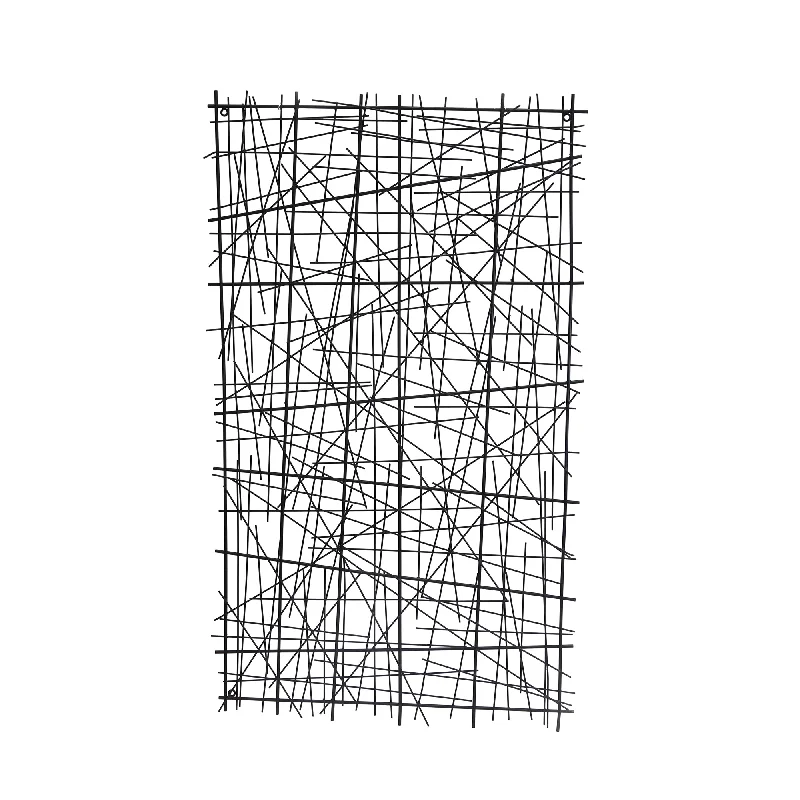 Sagebrook Home 14605 29" Metal Rectangular Wire Wall Art, Black Wb