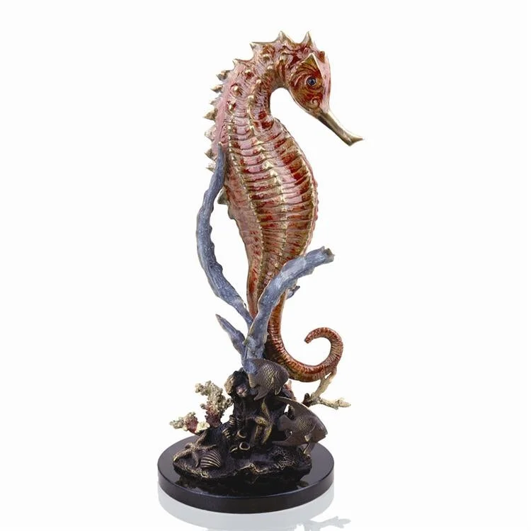 SPI Home 31521 Large Seahorse Brass Sculpture