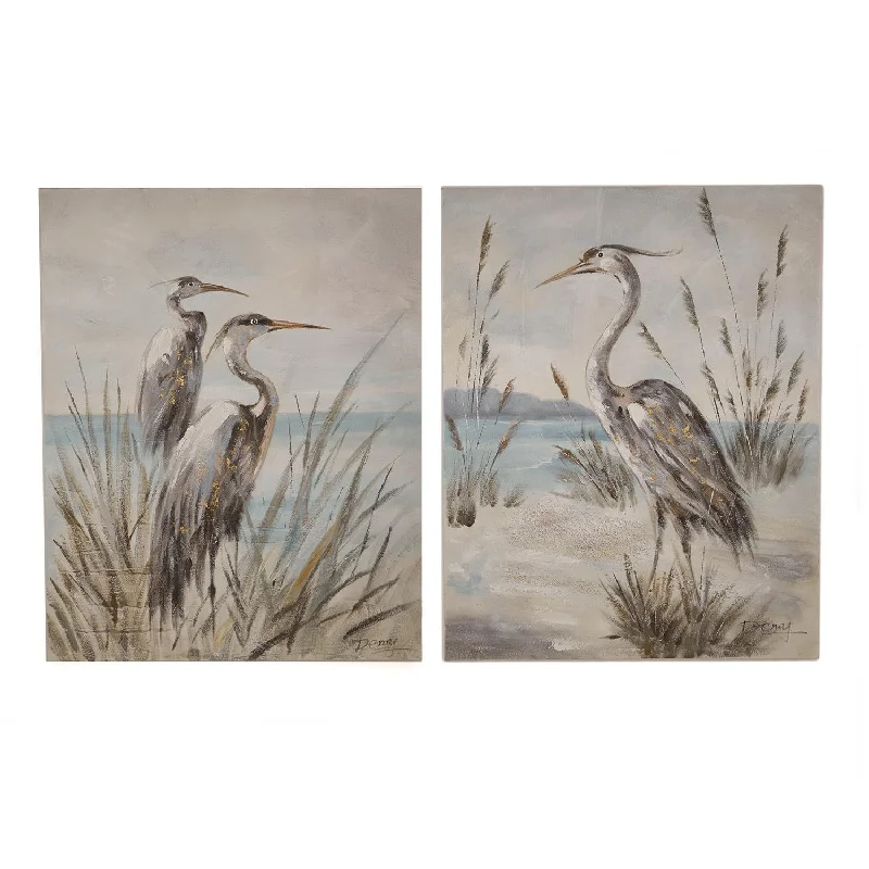 Two's Company 52063 Set of 2 Shore Bird Wall Art Canvas