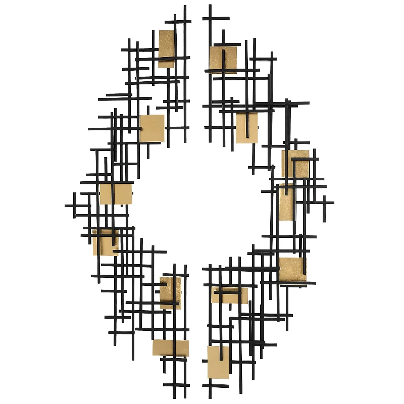 Uttermost 04305 Reflection Metal Grid Wall Decor, Set of 2