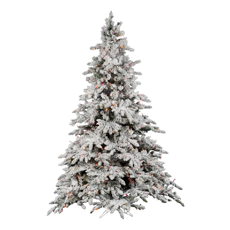 Vickerman 6.5' Flocked Utica Fir Artificial Christmas Tree Multi-Colored LED