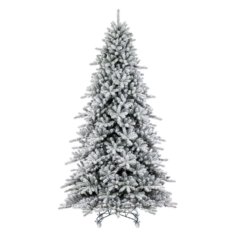 Vickerman 7.5' x 59" Flocked Bavarian Pine Artificial Unlit Christmas Tree.